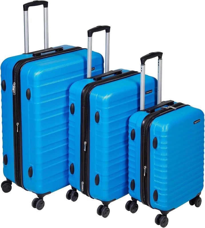 Photo 1 of Amazon Basics 3-Piece Set Hardside Spinner, Light Blue
