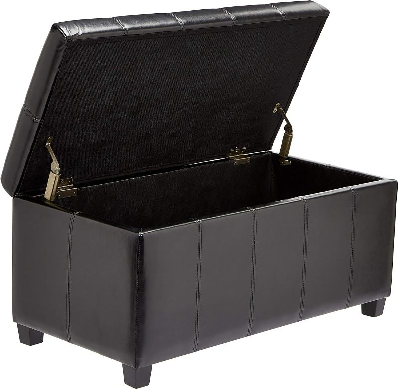 Photo 3 of (READ NOTES) FIRST HILL FHW Bench Collection Rectangular Storage Ottoman, Midnight Black
