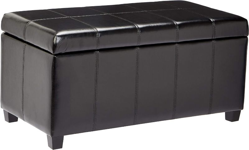 Photo 1 of (READ NOTES) FIRST HILL FHW Bench Collection Rectangular Storage Ottoman, Midnight Black
