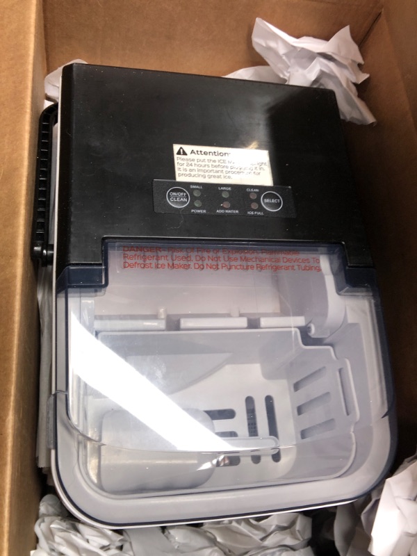 Photo 2 of * not functional * sold for parts/repair * 
Silonn Countertop Ice Maker Machine with Handle, Portable Ice Makers Countertop, Makes up to 27 lbs. of Ice Per Day