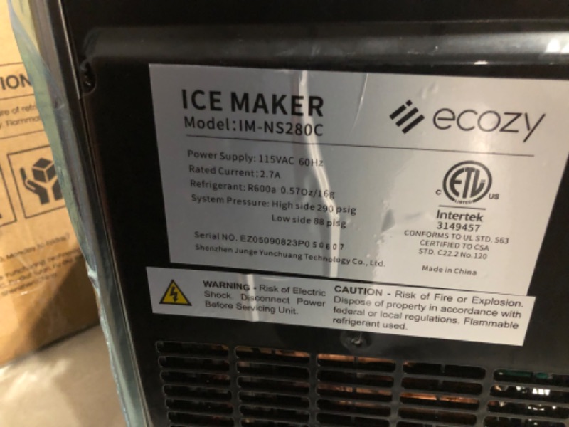 Photo 1 of *PARTS ONLY DOES NOT FUNCTION PROPERLY*
ecozy Nugget Ice Maker Countertop, Silver
