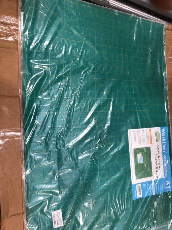 Photo 2 of WORKLION 24" x 36" Large Self Healing PVC Cutting Mat, Double Sided, Gridded Rotary Cutting Board for Craft, Fabric, Quilting, Sewing, Scrapbooking - Art Project… A1: Green/Blue A1:24 x 36 inch