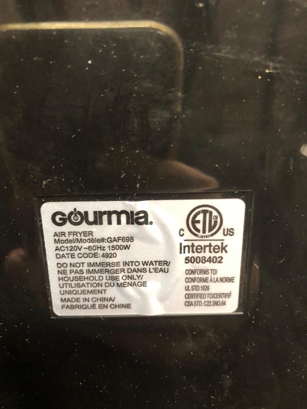 Photo 1 of * Broken * Gourmia Air Fryer Black (6 QT)