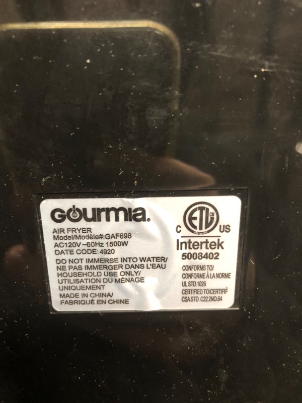 Photo 3 of * Broken * Gourmia Air Fryer Black (6 QT)