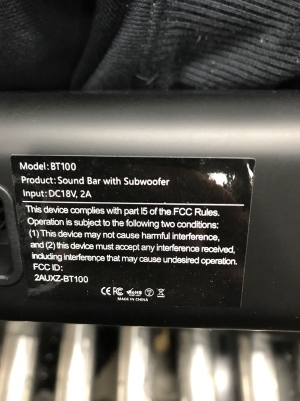 Photo 3 of GEOYEAO Sound Bars for TV with Subwoofer, 2.1ch Home Audio Soundbar & 3D & Deep Bass Subwoofer | Bluetooth & Multi-Connection | 2-in-1 Detachable Design | TV Surround Sound Speaker System