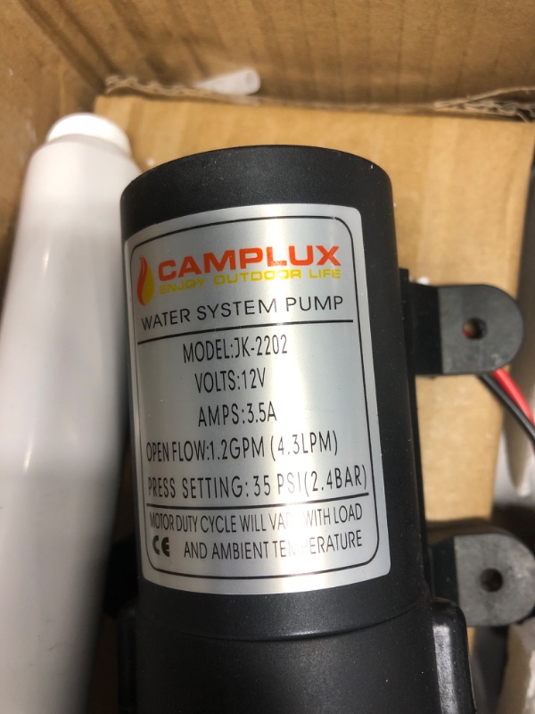 Photo 3 of **SEE NOTES/NON-REFUNDABLE FOR PARTS**
Camplux 5L Portable Propane Gas Tankless Water Heater, 1.32 GPM Tankless Water Heater With 1.2 GPM Water Pump, Black