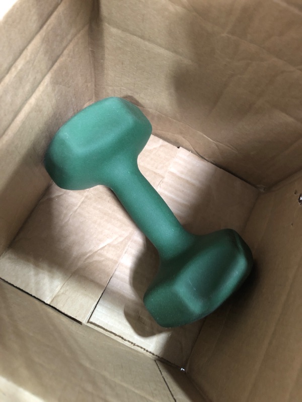 Photo 2 of Amazon Basics Neoprene Workout Dumbbell Light Green 20-Pound, 