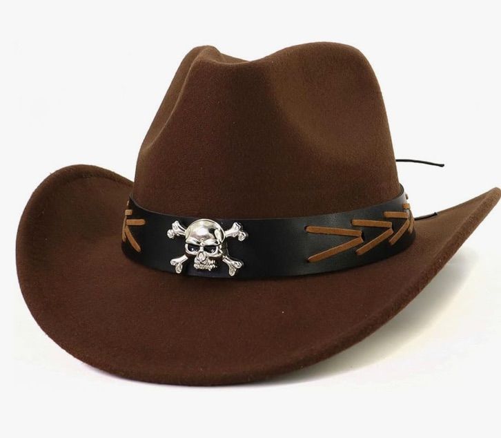 Photo 1 of ***color is tan***lidhay classic western cowboy cowgirl hat for women and men felt wide brim fedora hats with belt buckle tan