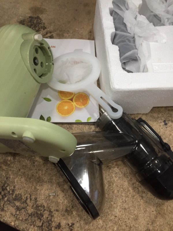 Photo 1 of Katulan Compact Slow Juicer, Cold Press Juicer Machines with Auto-adjustable Speed for Nutrient & Vitamin Dense Fruits and Vegetables, Easy Clean Masticating Juicer with Reverse Function