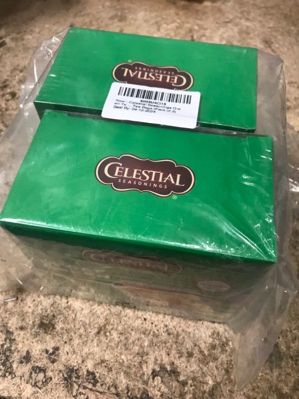 Photo 1 of 2 PACK(80 PIECES TOTAL) Celestial Seasonings Green Tea, Decaf - 40 bags, 2.6 oz