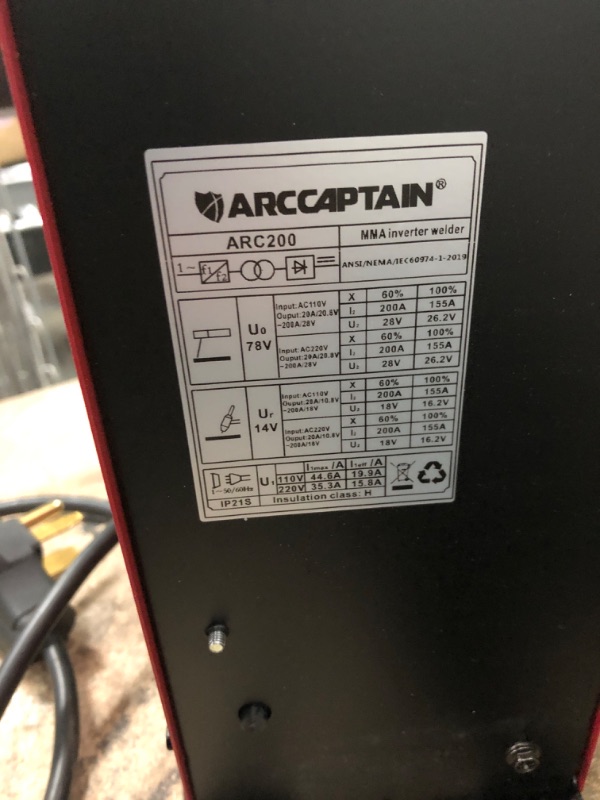 Photo 4 of ARCCAPTAIN Stick Welder, [Large LED Display] 200A ARC/Lift TIG Welding Machine with Synergic Control, IGBT Inverter 110V/220V Portable MMA Welder Machine with Hot Start, Arc force and Anti-Stick