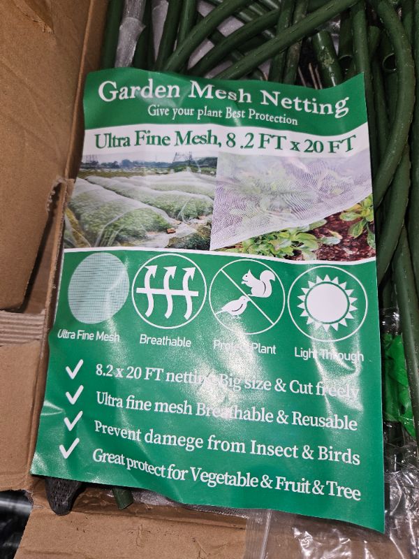 Photo 2 of 8.2 x 20FT Garden Mesh White Netting (Big Size, Cut Freely) Ultra Fine Mesh Breatheable & Reusable, Prevents damage from insects & birds, great protection for vegetables & tree fruit 