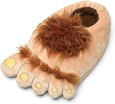 Photo 1 of Ibeauti Men's Big Feet Furry Monster Adventure Slippers, Comfortable Novelty Warm Winter Hobbit Feet Costume Slippers for Adults (Men: US 11)