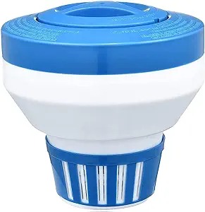 Photo 1 of Floating Chlorine Dispenser, Pool Spa Chlorine/Bromine Floater,7" Large Capacity Floating Chlorinator & Bromine Holder Fits 3 Inch Chemical Tablets?Collapsible?