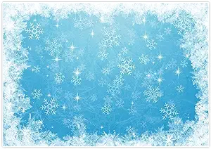 Photo 1 of Allenjoy 7x5ft Ice Blue Winter Backdrop for Studio Photography 1st First Birthday Party Decoration Banner Festival White Snowflake Snowfall Christmas Background Baby Shower Kids Photo Booth Props