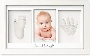 Photo 1 of Baby Hand and Footprint Kit - Baby Footprint Kit, Newborn Keepsake Frame, Baby Handprint Kit,Personalized Baby Gifts,Nursery Decor,Baby Shower Gifts for Girls Boys (Alpine White)