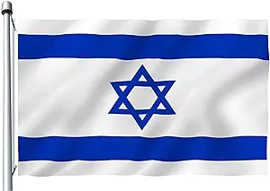 Photo 1 of 3x5 Foot Israel Flag - Vivid Color and Fade proof 