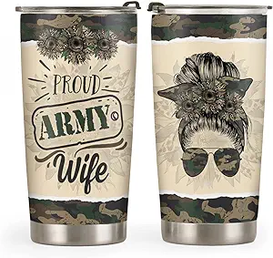 Photo 1 of 64HYDRO 20oz Gifts for Women, Mom, Grandma, Nana, Mimi, Daughter, Sister, Friends, Coffee Thermos for Women, Birthday Gifts for Her, Mother Army Wife Tumbler Cup, Insulated Travel Coffee Mug with Lid