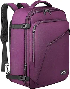 Photo 1 of MATEIN Carry on Backpack for Women, 27L Flight Approved Backpack for Teacher Nurse, Fashion Expandable Airline Backpack for Plane, Lightweight Hiking Weekend Back Pack, Traveler Gifts, Purple