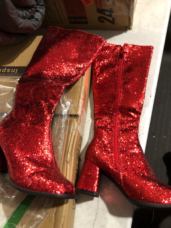 Photo 2 of **Glitter Falling off around Seams**
Ellie Shoes Women's Gogo-g Chelsea Boot 8 US/8 M US Red