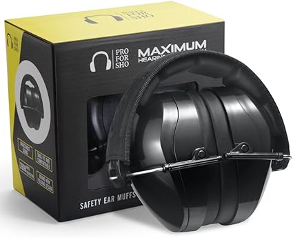 Photo 1 of Pro For Sho All Terrain Safety Ear Protection - LARGER Size Foldable Ear Muffs Much Lighter Weight & Maximum Hearing Protection, Black