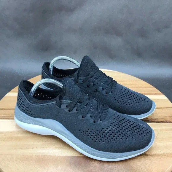 Photo 1 of Crocs Lite Ride 360 Sneakers Men Size 11M Black Rubber Lace Up Low Top