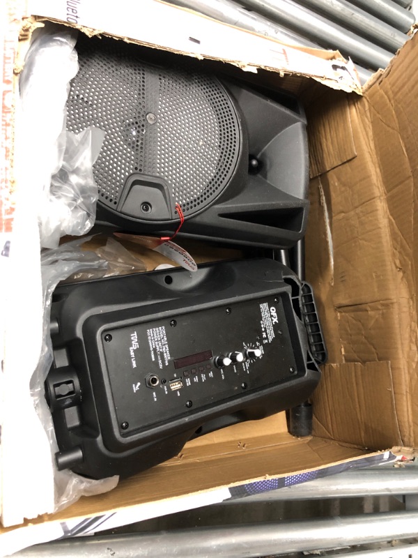 Photo 1 of PBX-800TWS 8-Inch Bluetooth Stereo PA System Comes with 2X 8 Speakers and 2X Stands, 2X Microphones, and a Remote Control