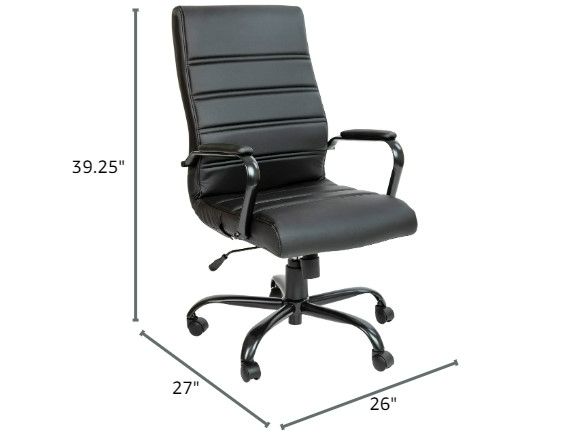 Photo 3 of (READ NOTES) Flash Furniture High Back Black LeatherSoft Executive Swivel Office Chair with Black Frame and Arms