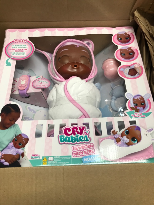 Photo 2 of Cry Babies Newborn Molly - Interactive Baby Doll with 20+ Baby Sounds, Girls & Kids Age 18M and Up