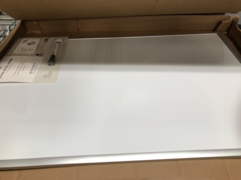 Photo 2 of ****MAY HAVE MISSING  HARDWEAR****U Brands Magnetic Dry Erase Board Value Set, 23 x 35 Inches, Silver Aluminum Frame Includes Marker and Magnet