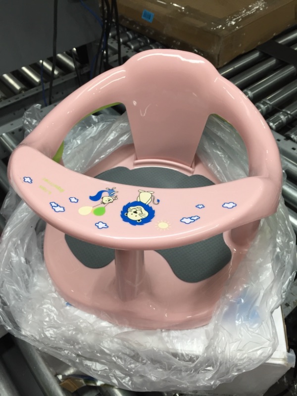 Photo 2 of Baby Bath Seat for Babies 6 Months & Up/Integrated Non-Slip Mat/Infant Bath Seat Ring for Sitting Up in The Tub with Suction Cups (Pink)
