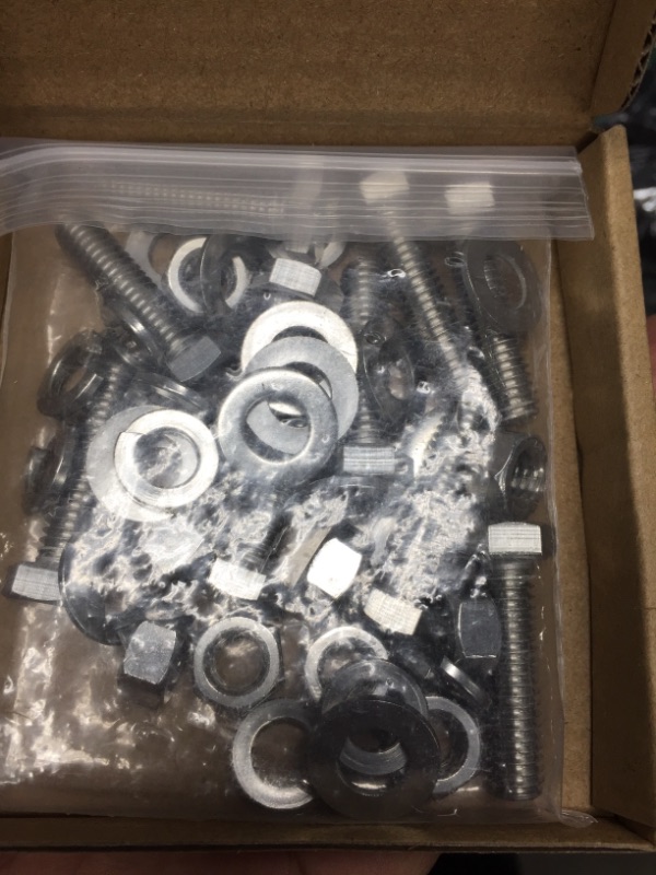 Photo 2 of (10 Sets) 5/16-18 x 1-1/4" Stainless Steel Hex Bolts & Hex Nuts & Flat Washers SAE & Lock Washers Hardware Kit, 304 Stainless Steel 18-8, Full Thread Hexagon Bolt Assortment 5/16-18 x 1-1/4" (10 Sets)