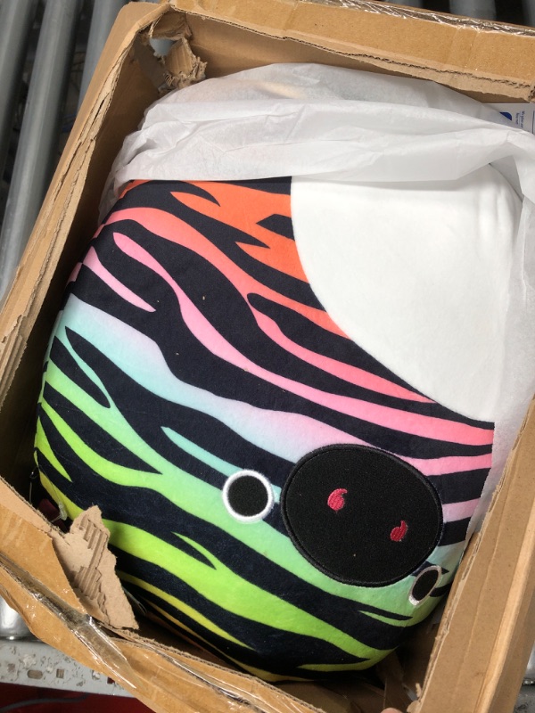 Photo 2 of Squishmallows 14-Inch Neon Stripe Zebra with Rainbow Mane Plush - Add Safiyah to Your Squad, Ultrasoft Stuffed Animal Large Plush Toy, Official Kellytoy Plush Neon Zebra