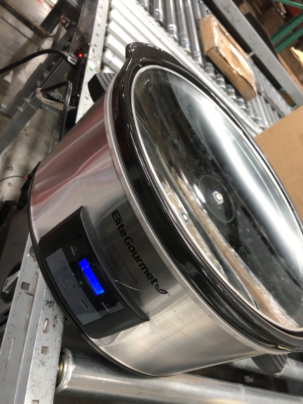 Photo 2 of Elite Gourmet MST-900D Digital Programmable Slow Cooker, Oval Adjustable Temp, Entrees, Sauces, Stews & Dips, Dishwasher Safe Glass Lid & Crock (8.5 Quart, Stainless Steel) 8.5 Quart Stainless Steel