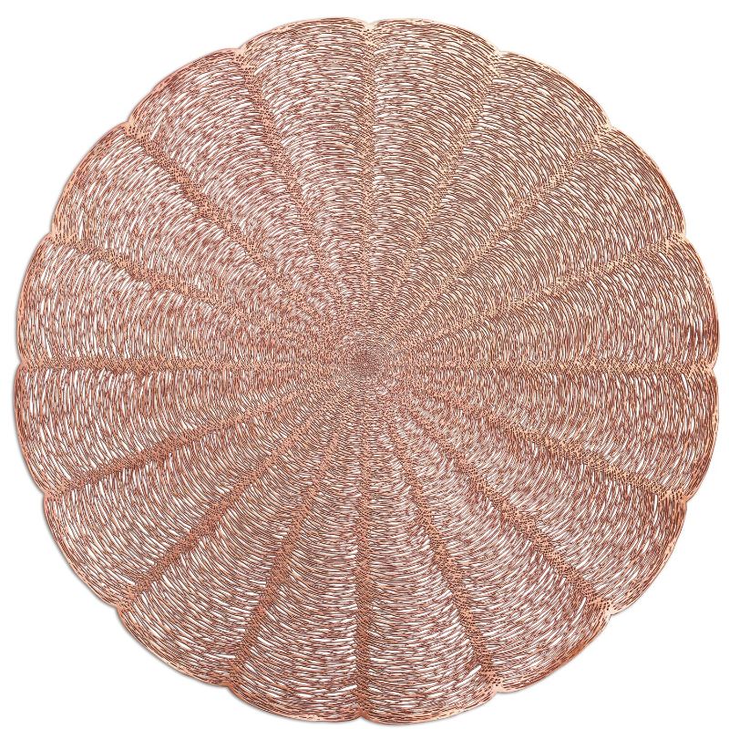 Photo 1 of 12PC ROUND PLACEMATS ROSE GOLD 