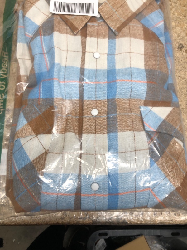 Photo 1 of CUSTOMIZED VERSION MENS LONG SLEEVED CHECKER SHIRT BROWN AND BLUE 3XL 