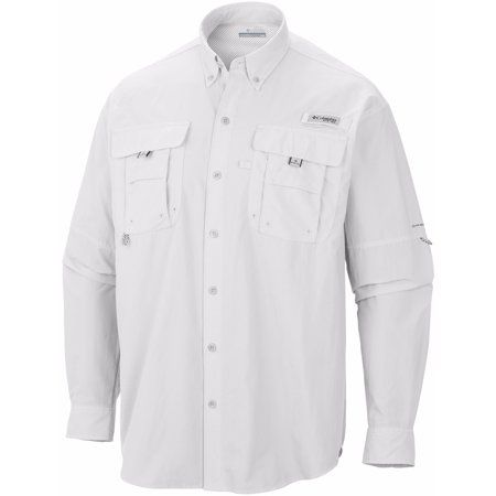 Photo 1 of Columbia Bahama II Long Sleeve Shirt (White) Men's Long Sleeve Button up