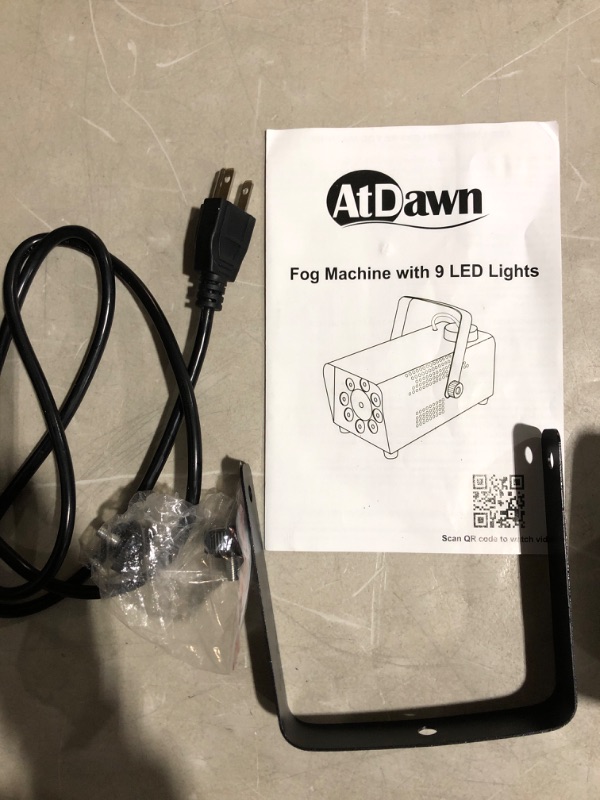 Photo 4 of * missing remote * see all images * 
ATDAWN Fog Machine with 9 LED Lights, Wireless Remote Control, Smoke Machine with 12 Colors for Stage Party Effect, 