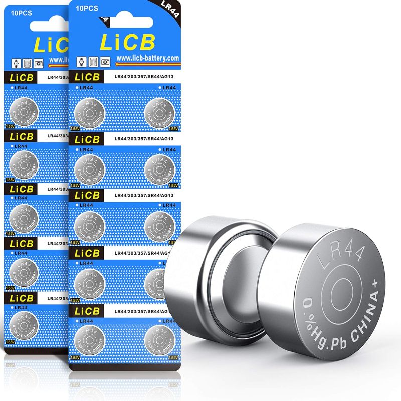 Photo 1 of LiCB 20 Pack LR44 AG13 357 303 SR44 Battery 1.5V Button Coin Cell Batteries