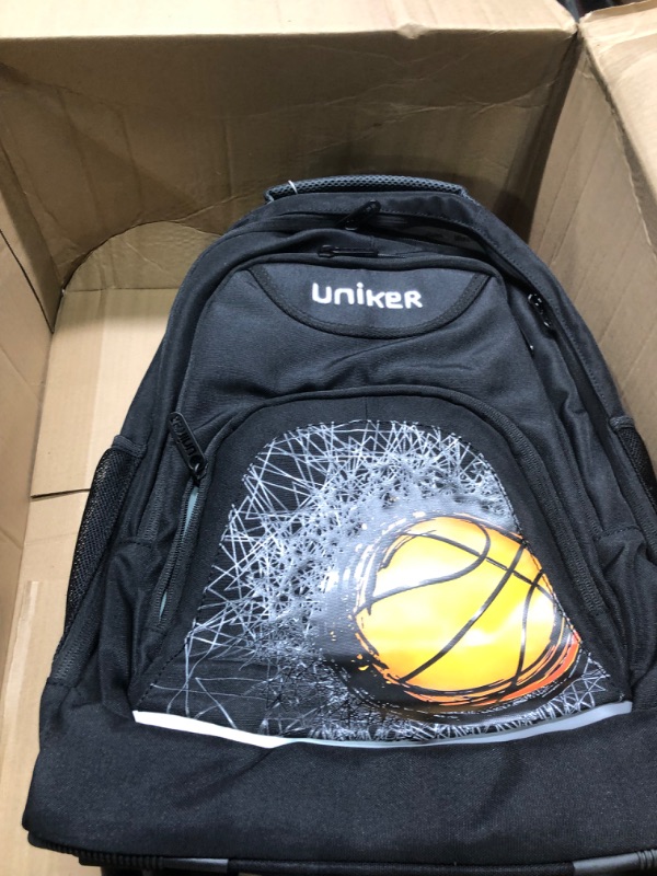 Photo 4 of UNIKER Rolling Laptop Bag for 15.6 Inch Laptop,19 Inch Roller Bag with Noisyless Wheels,Wheeled Computer Bag,Travel Bag Suitcase Rucksack for Men Basketball