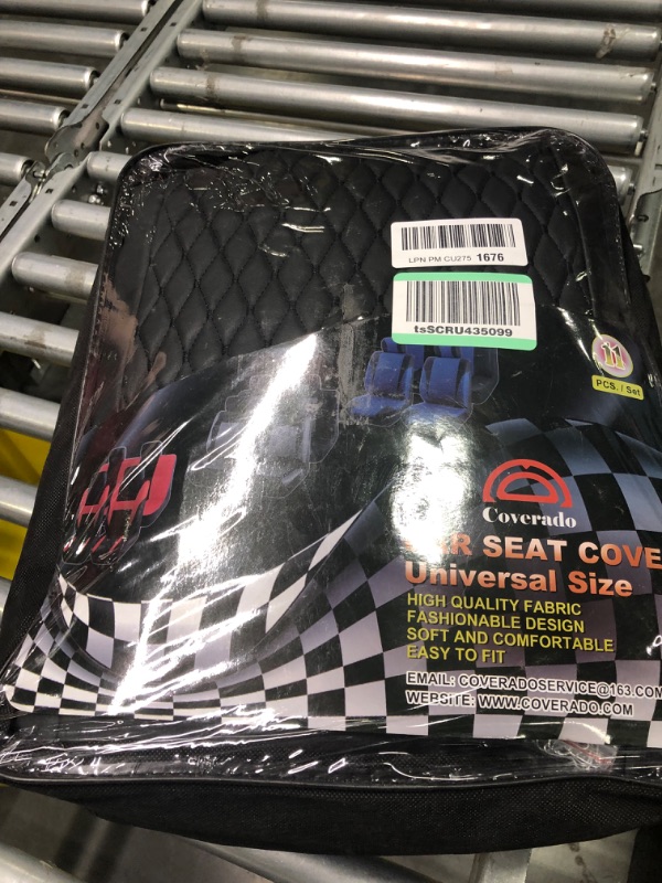 Photo 1 of Coverado Car Seat Covers Full Set, 11 Pieces Universal Seat Covers for Cars, PVC Car Seat Cushions, Auto Car Seat Protectors for Front and Rear, Driver Seat Covers Fit for Most Vehicles Black Black Full Set