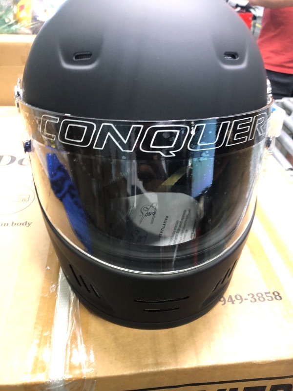Photo 4 of Conquer Snell SA2020 Full Face Auto Racing Helmet X-Large Black