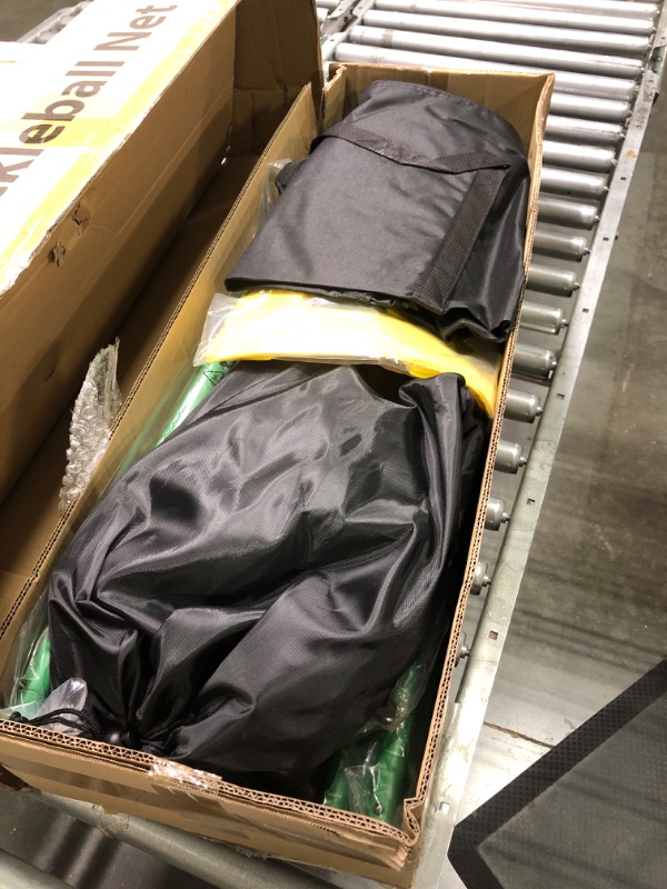 Photo 1 of Fostoy Pickleball Net Set with Wheels, 22 FT Regulation Size, Court Marker, 4 Paddles & 8 Pickleballs, Carrying Bag, Steady Metal Frame and 18-ply PE Net for All Weather Conditions Outdoor Indoor Pickleball Net With Wheels,18-ply PE net