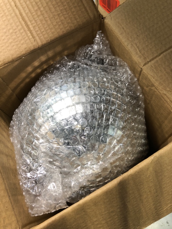 Photo 3 of 5 Pieces Disco Ball Mirror Ball Disco Party Decorations with Hanging Ring for DJ Club Stage Wedding Holiday, 2 Sizes (Silver,12 Inch, 8 Inch) 12 Inch, 8 Inch Silver