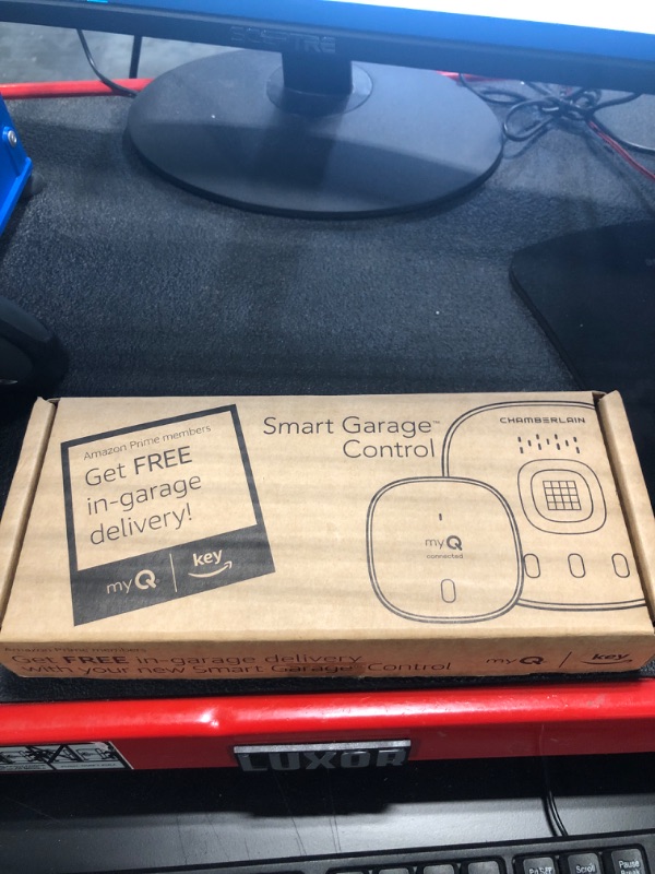 Photo 1 of CHAMBERLAIN Smart Garage Control - Wireless Garage Hub and Sensor with Wifi & Bluetooth - Smartphone Controlled, myQ-G0401-ES, White