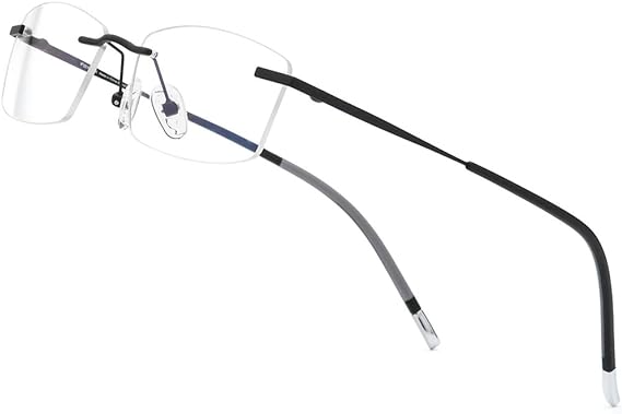 Photo 1 of FONEX Titanium Glasses Men,Rimless Square Eyeglasses Frame Frameless Myopia Optical Eyewear 9203
-2.00