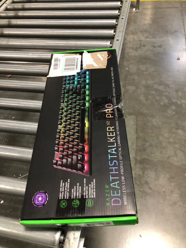 Photo 1 of Razer DeathStalker V2 Pro Wireless Gaming Keyboard: Low-Profile Optical Switches - Clicky Purple - HyperSpeed Wireless & Bluetooth 5.0-40 Hr Battery - Ultra-Durable Coated Keycaps - Chroma RGB DeathStalker V2 Pro Clicky Optical Switch