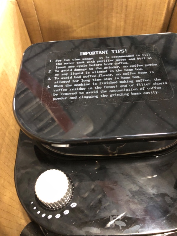 Photo 3 of 10-Cup Drip Coffee Maker, Grind and Brew Automatic Coffee Machine with Built-In Burr Coffee Grinder, Programmable Timer Mode and Keep Warm Plate, 1.5L Large Capacity Water Tank,900W, Black (Aluminum, 10 Cup) Dull Black1 11.04in*7.74in*14.4in