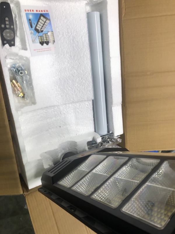 Photo 1 of 800W Solar Street Light, 60000LM IP66 Waterproof Solar Security Flood Lights Outdoor Motion Sensor, Dusk to Dawn Solar LED Light Lamp with Remote & Light Sensor for Garden,Yard, Path, Parking Lot