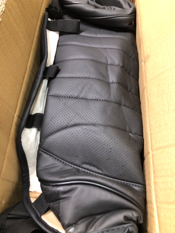 Photo 1 of FEELON 2 Pieces LB Car Seat Covers Front Bottom Seat Cushion Covers, Waterproof Nappa Leather, Anti-Slip and Wrap Around The Bottom, Universal Auto Interior Fit for Sedans SUV Pick-up Truck, Black